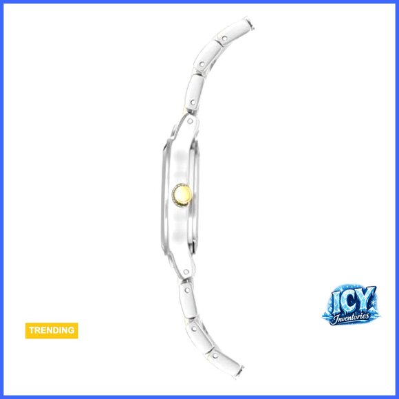 Mineral Crystal Lens Two-Tone Adjustable Link Bracelet Watch display picture 1
